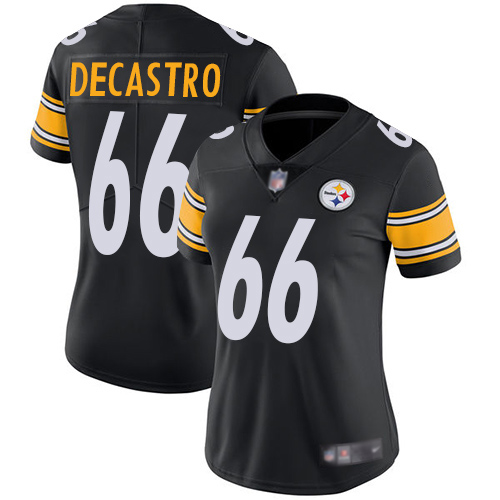 Women Pittsburgh Steelers Football 66 Limited Black David DeCastro Home Vapor Untouchable Nike NFL Jersey